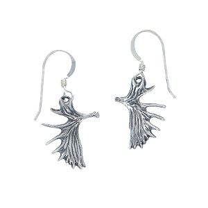 Moose Paddle Earrings Sterling Silver